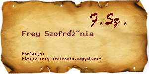Frey Szofrónia névjegykártya